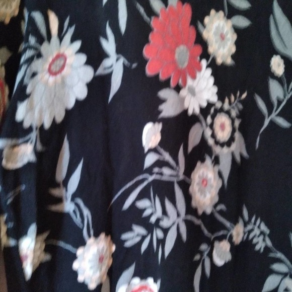 Ann Taylor Loft Black Floral Button Down Sweater - Picture 5 of 6